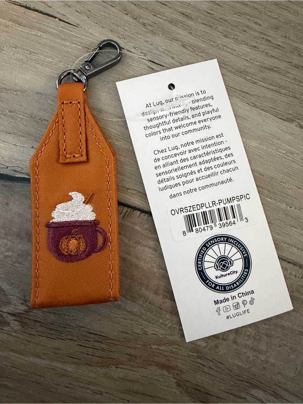 Lug Pumpkin Spice Season Embroidered Oversize Zipper Pull